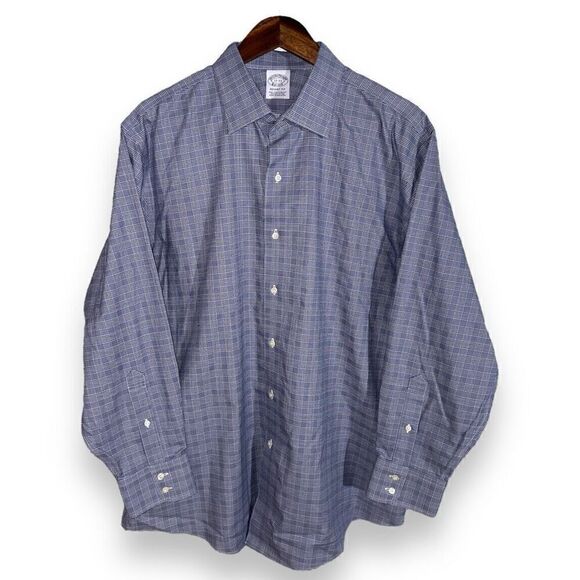 Brooks Brothers Navy Non-Iron Dress Shirt XL 17 33 - Picture 1 of 7